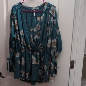 Free People Tuscan Dream Floral Layered Top